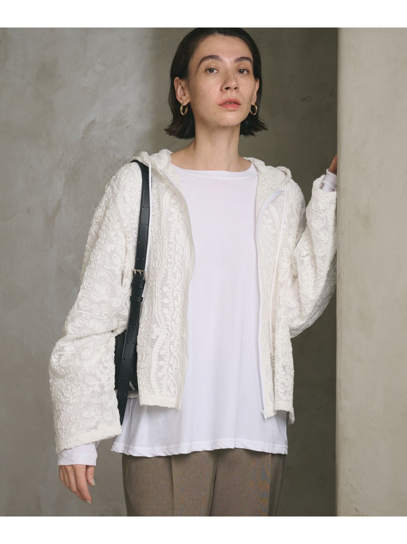 【SALE／19%OFF】メッシュ エンブロイダリー フーディ ウォッシャブル BEAUTY&YOUTH UNITED ARROWS ビューティー＆ユース　ユナイテッドアローズ トップス シャツ・ブラウス ホワイト ブラック【RBA_E】【送料無料】[ Fashion]