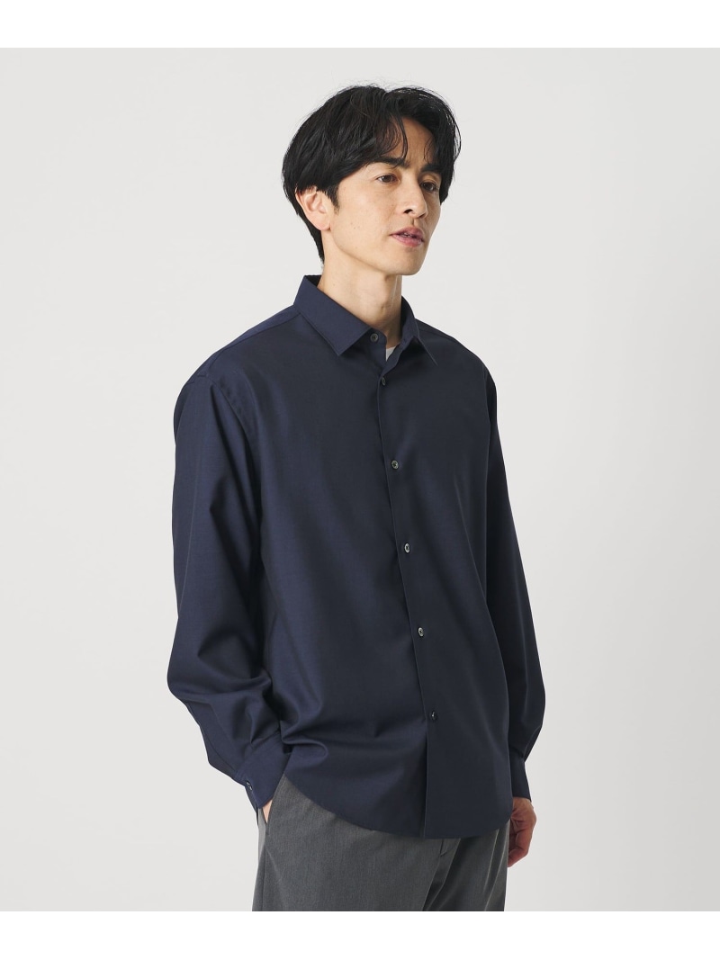 尾州 TW シャンブレー レギュラー シャツ GRANDE TAPERD型 ウォッシャブル MADE IN JAPAN BEAUTY&YOUTH UNITED ARROWS ビューティー＆ユース　ユナイテッドアローズ トップス シャツ・ブラウス ネイビー グレー【送料無料】[ Fashion]