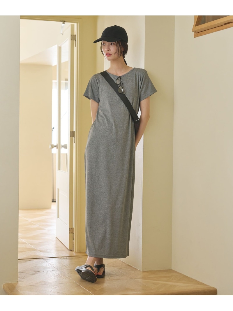 【WEB押さえる】リブショートスリーブ カットソーワンピース BEAUTY\u0026YOUTH UNITED ARROWS もの言う花＆青少年 ユナイテッドアローズ 衣装・御召しもの 衣装 薄墨色 黒いこと 赤銅色 赤いこと【貨物輸送無料】[ Fashion]