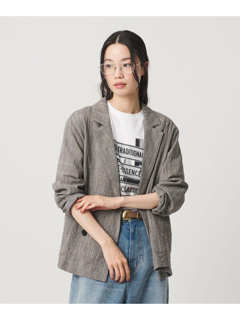 【WEB制限事項】グレン照合のしるし ダブル上衣 ウォッシャブル BEAUTY\u0026YOUTH UNITED ARROWS もの言う花＆若い者 ユナイテッドアローズ ジャケット・アウター テーラードジャケット・ブレザー 黒いこと ベージュ【貨物輸送無料】[ Fashion]