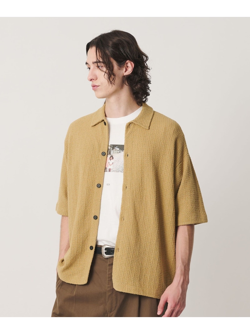 ブークレ ツイードライク ニット シャツ ウォッシャブル BEAUTY&YOUTH UNITED ARROWS ビューティー＆ユース　ユナイテッドアローズ トップス カーディガン ブラック イエロー【送料無料】[ Fashion]｜BEAUTY＆YOUTH UNITED ARROWS