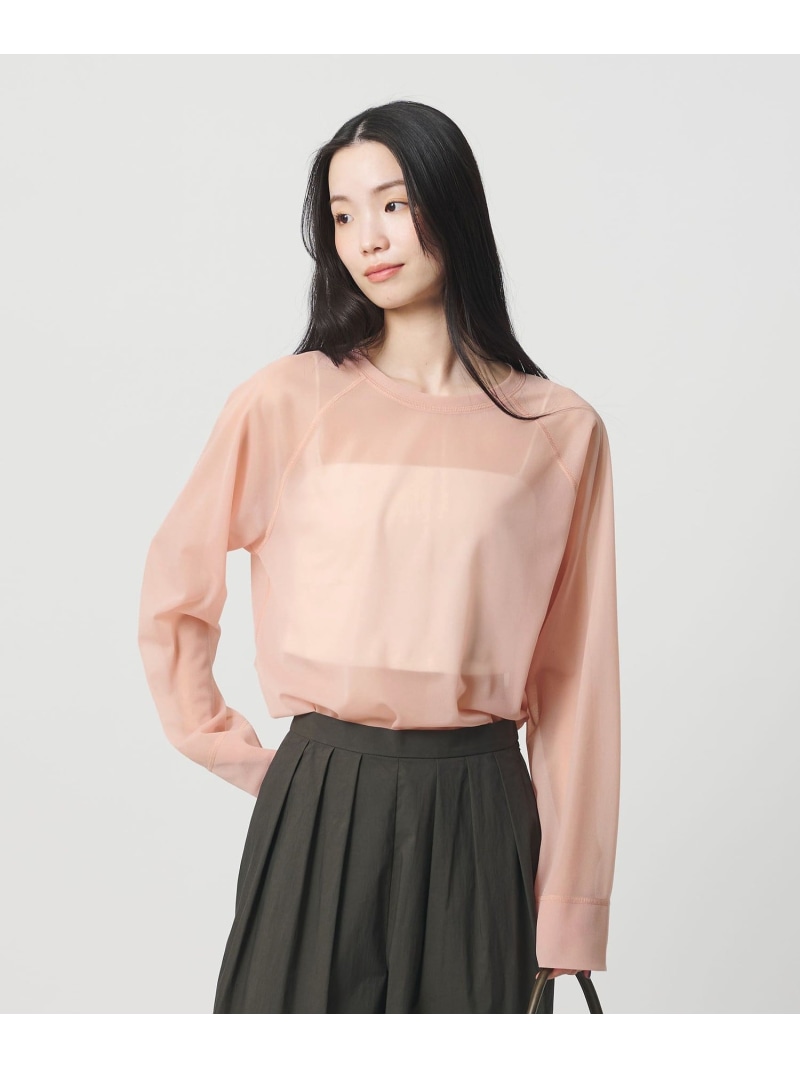 オーガンジー ラグランスリーブカットソー ウォッシャブル BEAUTY&YOUTH UNITED ARROWS ビューティー＆ユース　ユナイテッドアローズ トップス カットソー・Tシャツ ホワイト ブラック ピンク【送料無料】[ Fashion]