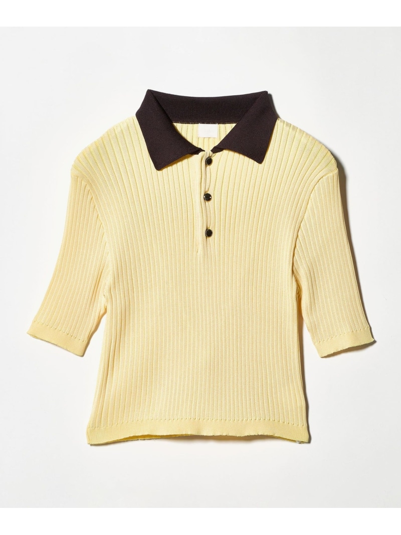 ＜NEPLA.＞リブ ショートスリーブ ポロニット BEAUTY&YOUTH UNITED ARROWS ビューティー＆ユース　ユナイテッドアローズ トップス ニット イエロー【送料無料】[ Fashion]