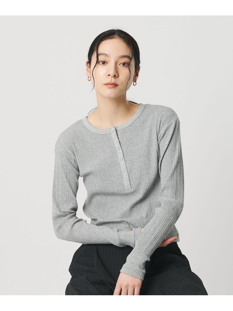 【WEB押さえる】ランダムリブ ヘンリー素っ首 スナッププルオーバー BEAUTY\u0026YOUTH UNITED ARROWS もの言う花＆青少年 ユナイテッドアローズ トップス カットソー・プルオーバー 薄墨色 米国海軍 ベージュ サクラ色【貨物輸送無料】[ Fashion]