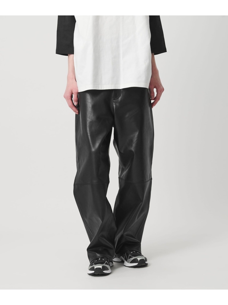 ＜NICE WEATHER＞バッファローレザー 5ポケットパンツ NICE WEATHER ビューティー＆ユース　ユナイテッドアローズ パンツ その他のパンツ ブラック【送料無料】[ Fashion]