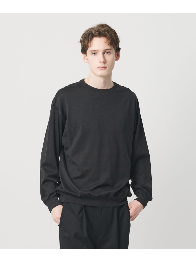 【SALE／15%OFF】フィブリル ジャージー クルーネック ロングスリーブ カットソー BEAUTY&YOUTH UNITED ARROWS ビューティー＆ユース　ユナイテッドアローズ トップス カットソー・Tシャツ ブルー ホワイト グレー【RBA_E】【送料無料】[ Fashion]