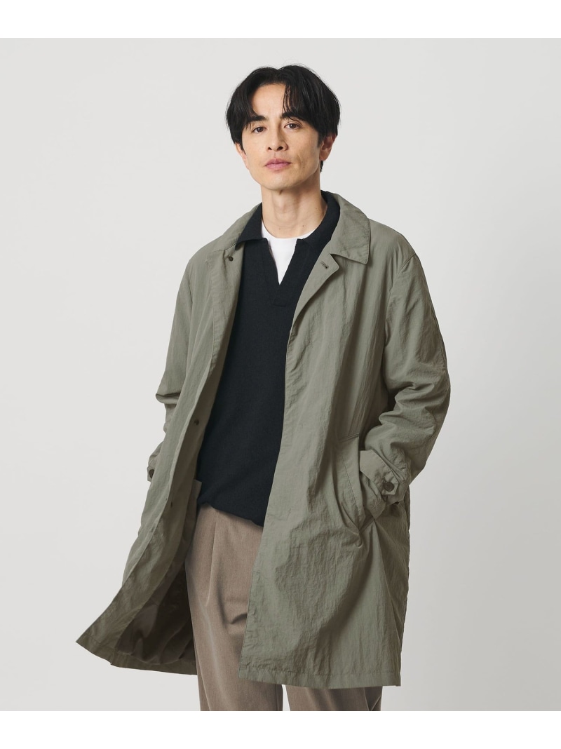 PERTEX ナイロン バルマカン 厚地の外套 撥水 BEAUTY\u0026YOUTH UNITED ARROWS もの言う花＆若い者 ユナイテッドアローズ ジャケット・アウター ステンカラー厚地の外套 薄墨色 ベージュ 緑であること 米国海軍【貨物輸送無料】[ Fashion]