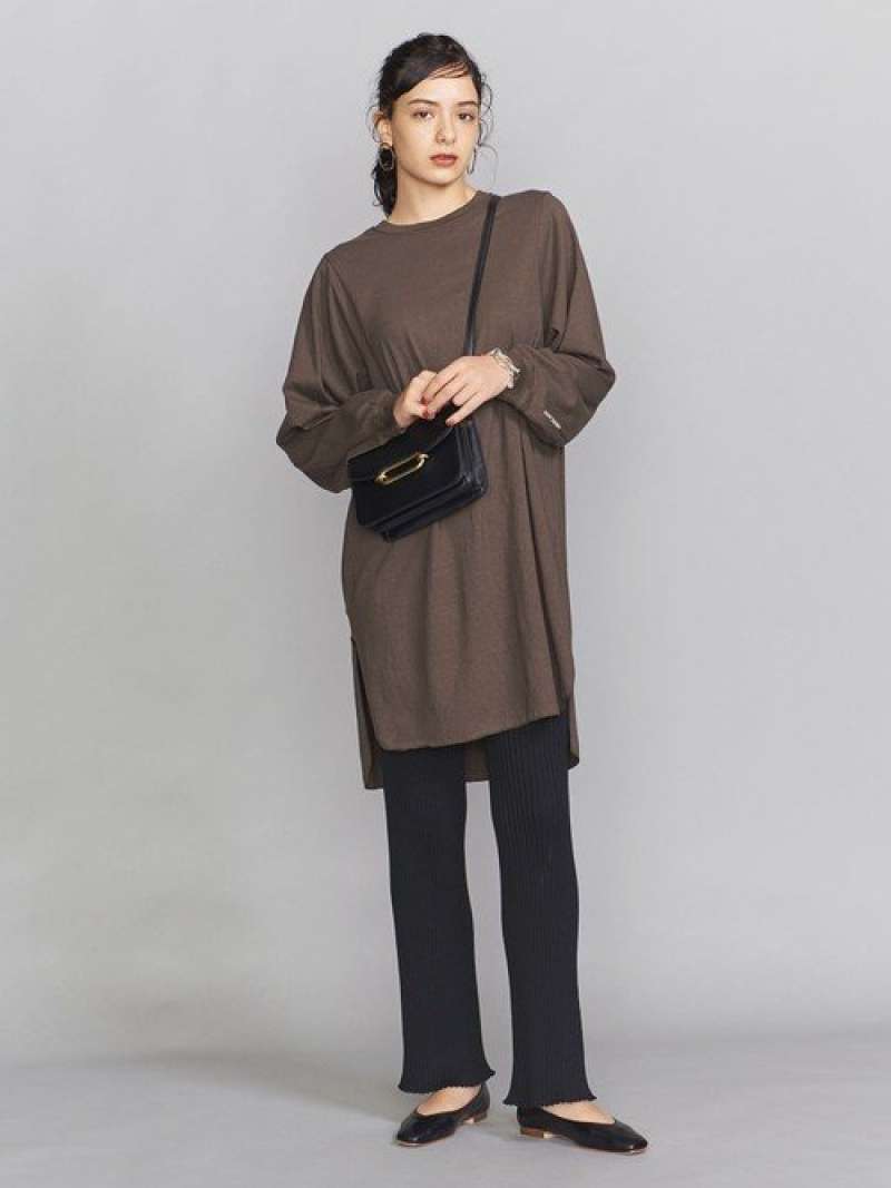 楽天市場 Rakuten Fashion Sale 15 Off 別注 Americana アメリカーナ サイドスリットロングスリーブ ワンピース Beauty Youth United Arrows ビューティ ユース ユナイテッドアローズ ワンピース 長袖ワンピース ブラウン ホワ Rba E 送料無料