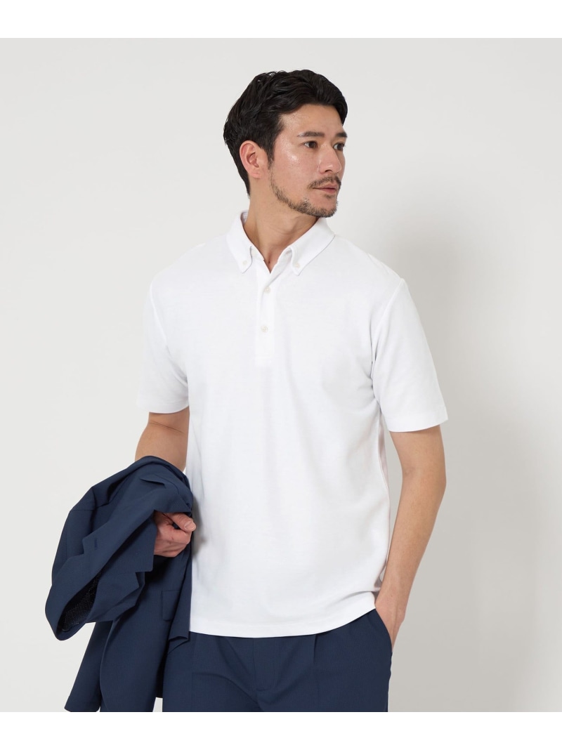 【WEB限定 WARDROBE SMART】ステイ クリーン ピケ BD ポロシャツ【抗菌・防臭】 BEAUTY&YOUTH UNITED ARROWS ビューティー＆ユース　ユナイテッドアローズ トップス ポロシャツ グレー ブラック ホワイト【送料無料】[ Fashion]