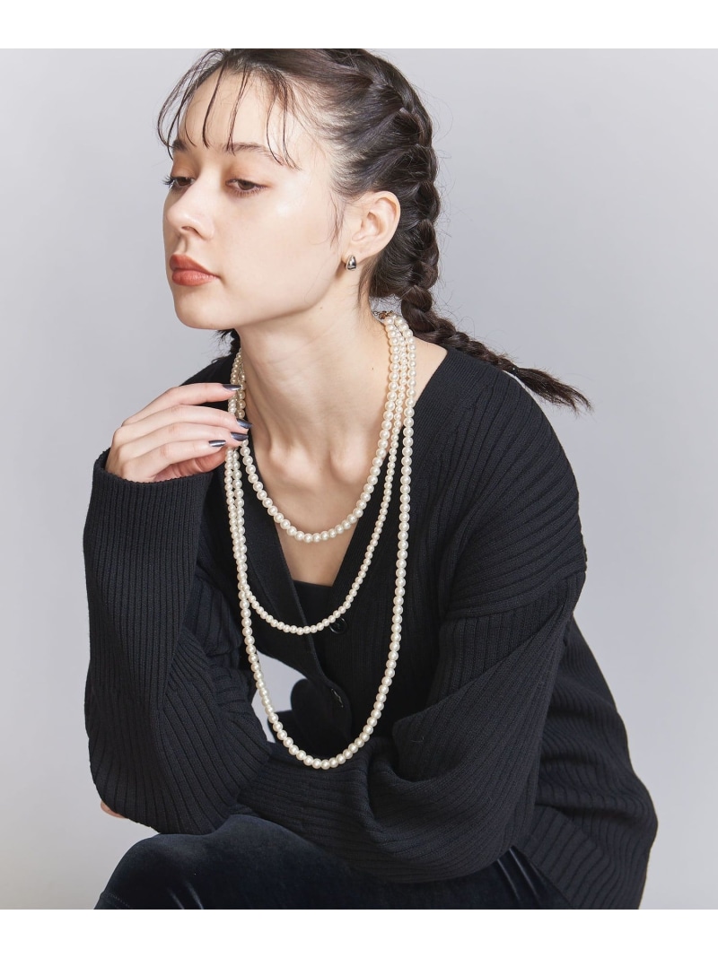 パールモチーフ 3連 ロングネックレス -4WAY- BEAUTY&YOUTH UNITED ARROWS ビューティー＆ユース　ユナイテッドアローズ アクセサリー・腕時計 ネックレス ホワイト【送料無料】[ Fashion]
