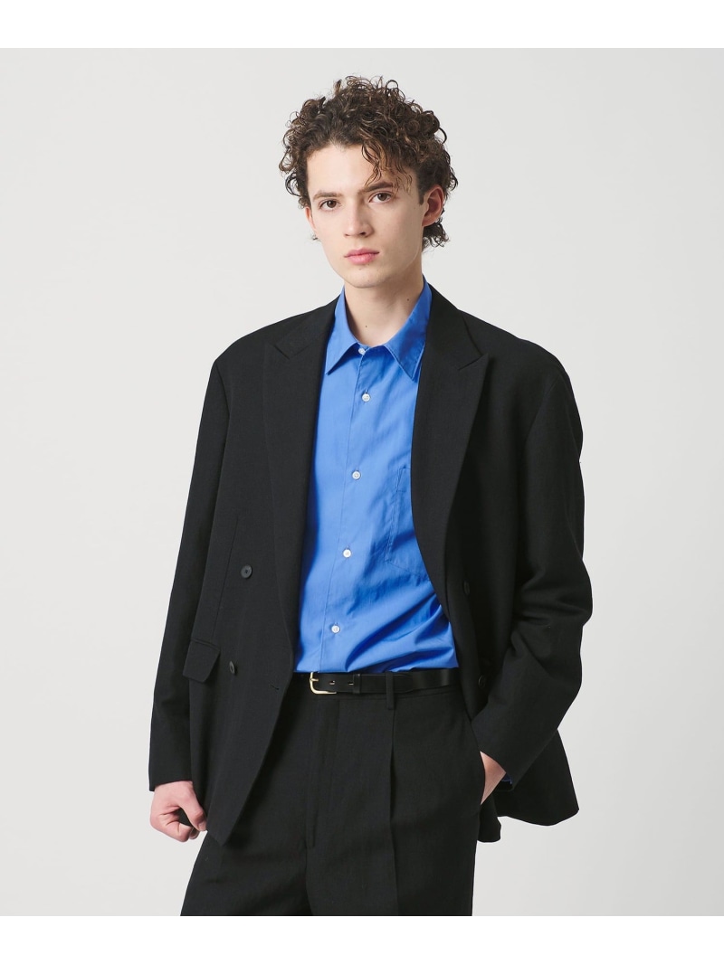 スリーク ウール リネン ダブル ジャケット セットアップ対応 BEAUTY&YOUTH UNITED ARROWS ビューティー＆ユース　ユナイテッドアローズ ジャケット・アウター テーラードジャケット・ブレザー ブラック【送料無料】[ Fashion]