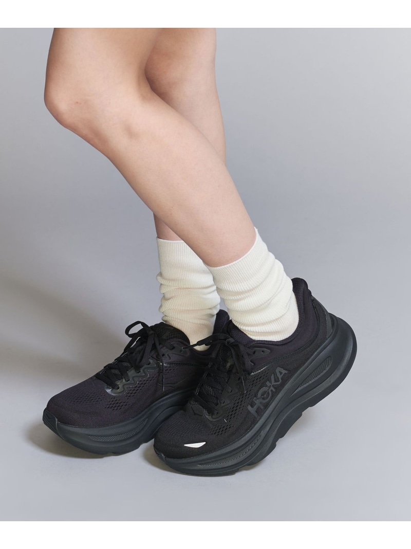 ＜HOKA＞ウィメンズ ボンダイ 9/スニーカー BEAUTY\u0026YOUTH UNITED ARROWS もの言う花＆若い者 ユナイテッドアローズ シューズ・靴 スニーカー 白いこと 薄墨色 黒いこと【貨物輸送無料】[ Fashion]