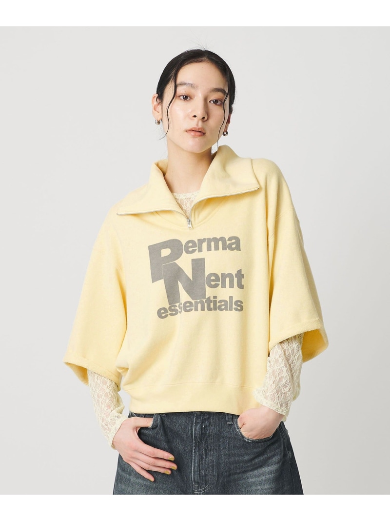 【SALE／30%OFF】【別注】＜Americana＞ジップ ショートスリーブ スウェットプルオーバー BEAUTY&YOUTH UNITED ARROWS ビューティー＆ユース　ユナイテッドアローズ トップス スウェット・トレーナー ホワイト イエロー【RBA_E】【送料無料】[ Fashion]｜BEAUTY＆YOUTH UNITED ARROWS