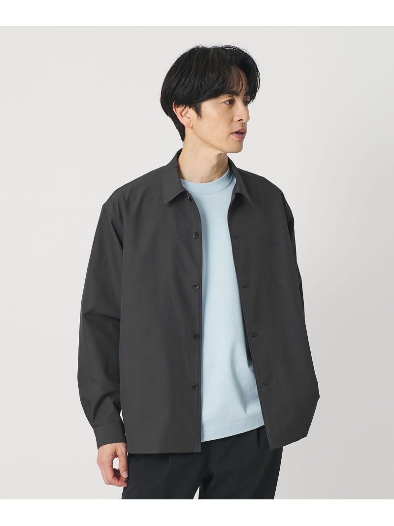 KOMATSU PACK オーバー キャンプカラー シャツ FORM型 セットアップ対応 撥水 ウォッシャブル BEAUTY&YOUTH UNITED ARROWS ビューティー＆ユース　ユナイテッドアローズ トップス シャツ・ブラウス ネイビー グレー【送料無料】[ Fashion] 10,622円
