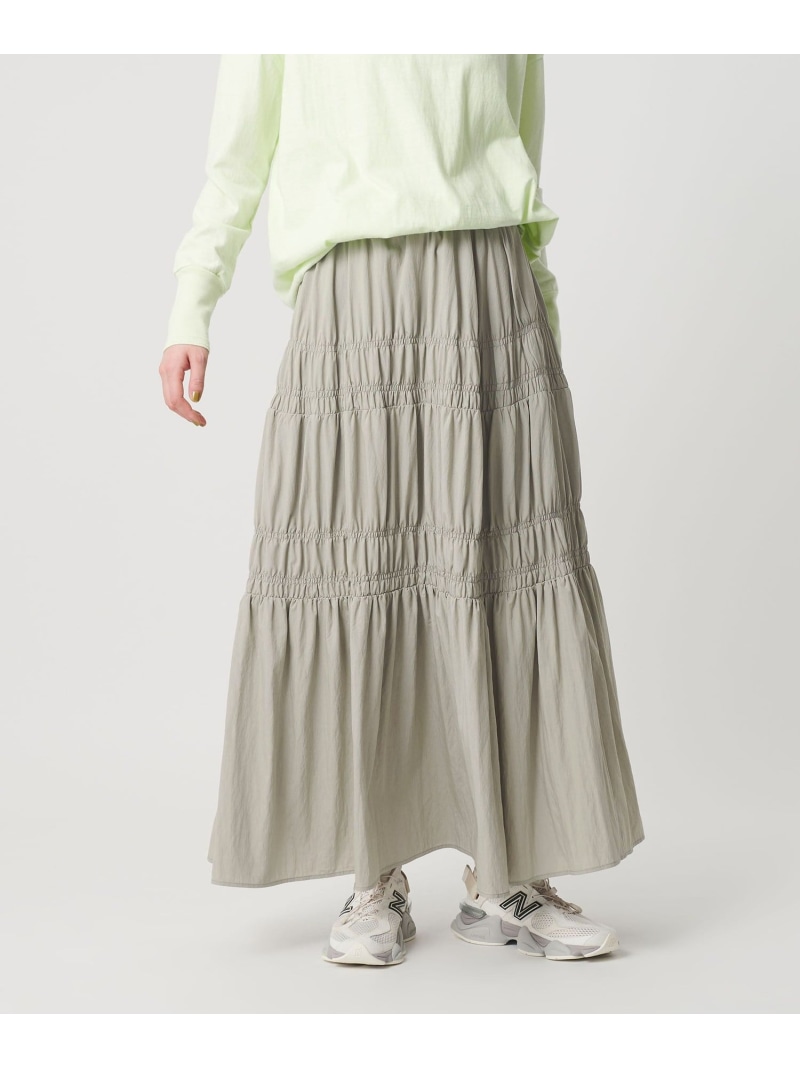 【SALE／30%OFF】レーヨンブレンド シャーリング ロングスカート BEAUTY&YOUTH UNITED ARROWS ビューティー＆ユース　ユナイテッドアローズ スカート その他のスカート グレー ホワイト【RBA_E】【送料無料】[ Fashion]｜BEAUTY＆YOUTH UNITED ARROWS