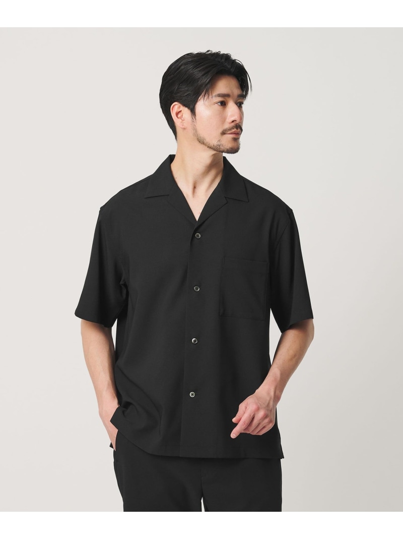 【WEB限定 WARDROBE SMART】 Reflax オープンカラー シャツ BEAUTY&YOUTH UNITED ARROWS ビューティー＆ユース　ユナイテッドアローズ トップス シャツ・ブラウス グレー ブラック ベージュ【送料無料】[ Fashion]