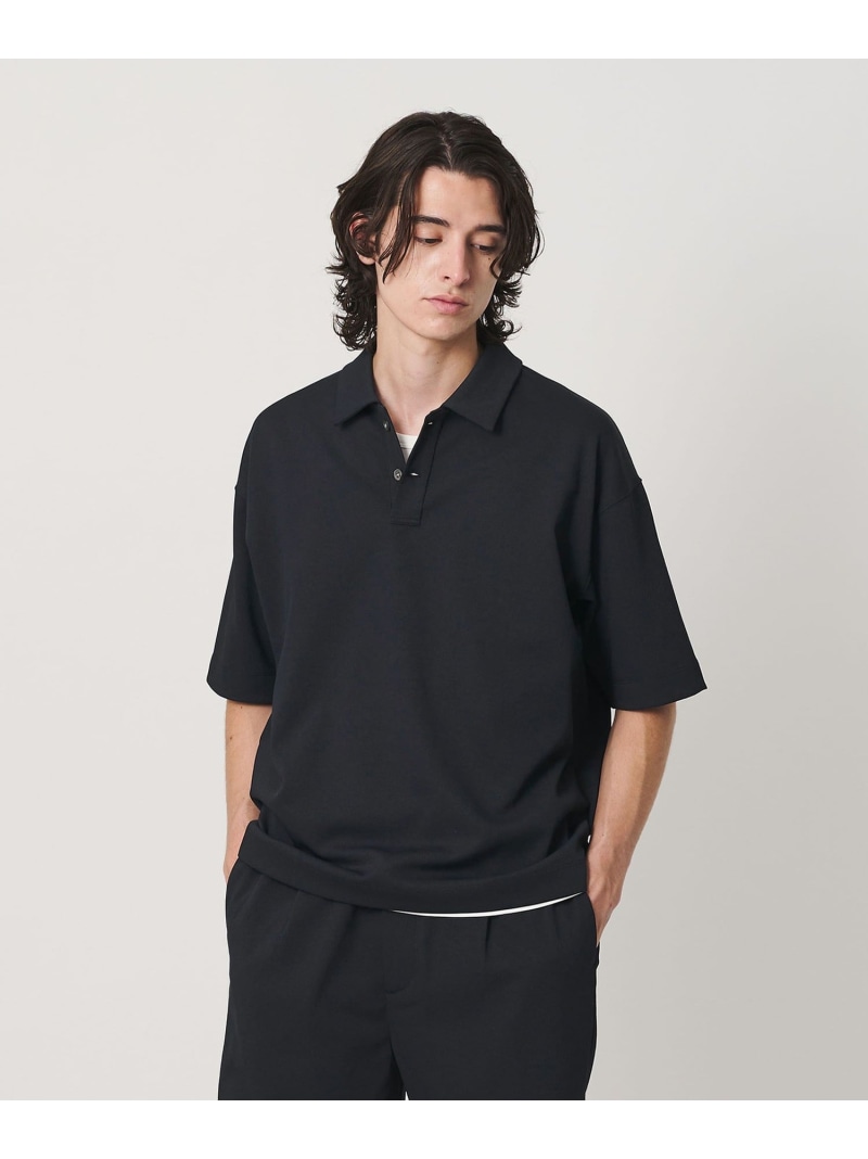 Air Dobby ワイドテーパード ポロシャツ ヨコストレッチ 吸水速乾 ウォッシャブル BEAUTY&YOUTH UNITED ARROWS ビューティー＆ユース　ユナイテッドアローズ トップス カットソー・Tシャツ グレー ブラック ブラウン【送料無料】[ Fashion]｜BEAUTY＆YOUTH UNITED ARROWS