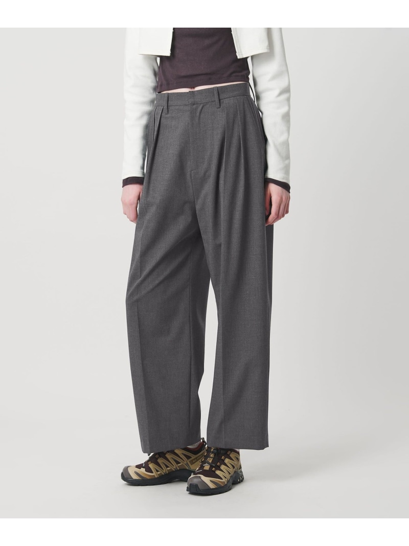 ＜NICE WEATHER＞トロ スラックス/WOMEN NICE WEATHER もの言う花＆青少年 ユナイテッドアローズ ズボン下 スラックス・御召しものズボン下 黒いこと 薄墨色【貨物輸送無料】[ Fashion]