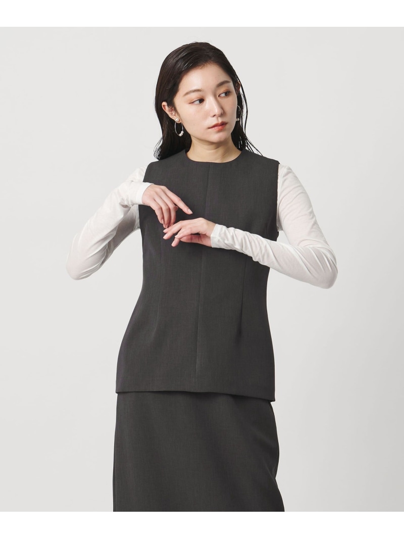 ＜MARW UNITED ARROWS＞ペプラム ノースリーブ ブラウス MARW UNITED ARROWS ビューティー＆ユース ユナイテッドアローズ トップス シャツ・ブラウス ネイビー ホワイト グレー【送料無料】[ Fashion]