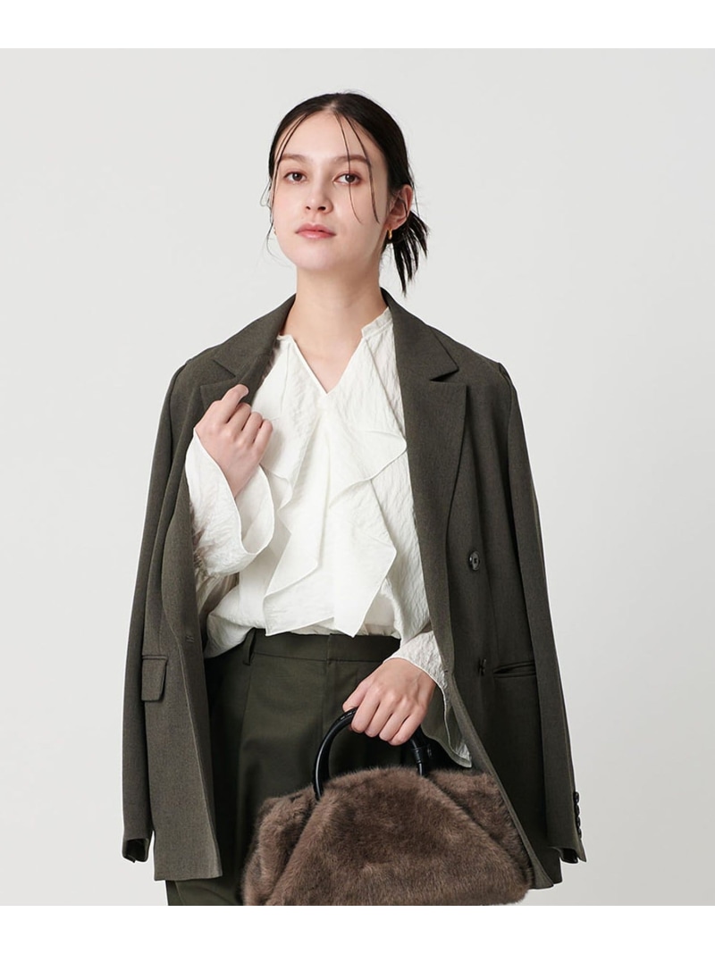 ラッフル 旗がしらトップ ウォッシャブル BEAUTY\u0026YOUTH UNITED ARROWS もの言う花＆若い者 ユナイテッドアローズ トップス プルオーバー・トップ 白いこと 薄墨色【貨物輸送無料】[ Fashion]