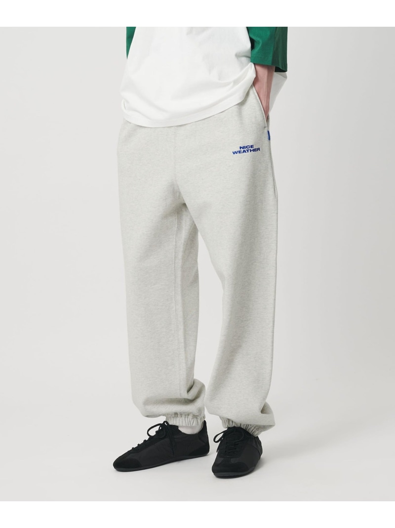 ＜NICE WEATHER＞ロゴ スウェットパンツ NICE WEATHER ビューティー＆ユース　ユナイテッドアローズ パンツ その他のパンツ グリーン グレー【送料無料】[ Fashion]