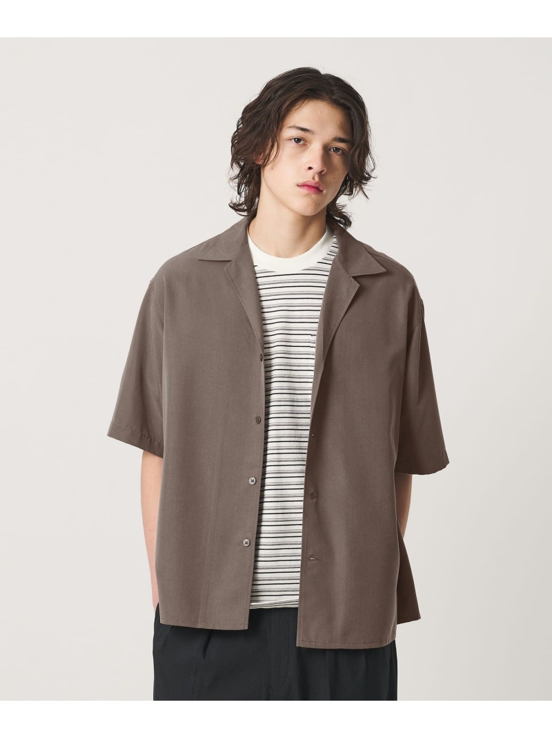 【SALE／30%OFF】ドレーピー ディープ オープンカラー シャツ GRANDE型 BEAUTY&YOUTH UNITED ARROWS ビューティー＆ユース　ユナイテッドアローズ トップス シャツ・ブラウス ブラック ブラウン【RBA_E】【送料無料】[ Fashion]｜BEAUTY＆YOUTH UNITED ARROWS