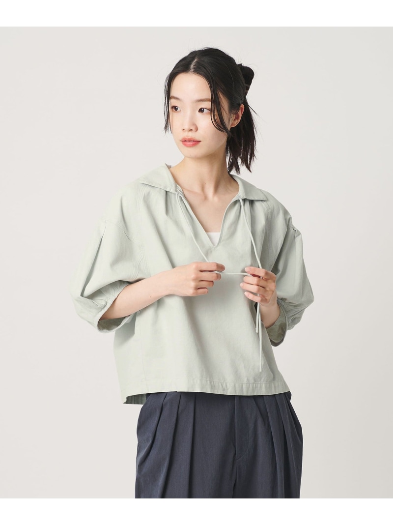 コットン麻 スキッパー チュニック ウォッシャブル BEAUTY&YOUTH UNITED ARROWS ビューティー＆ユース　ユナイテッドアローズ ワンピース・ドレス チュニック ホワイト ネイビー【送料無料】[ Fashion]｜BEAUTY＆YOUTH UNITED ARROWS 7,435円