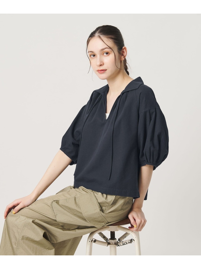 コットン麻 スキッパー チュニック ウォッシャブル BEAUTY&YOUTH UNITED ARROWS ビューティー＆ユース　ユナイテッドアローズ ワンピース・ドレス チュニック ホワイト ネイビー【送料無料】[ Fashion]