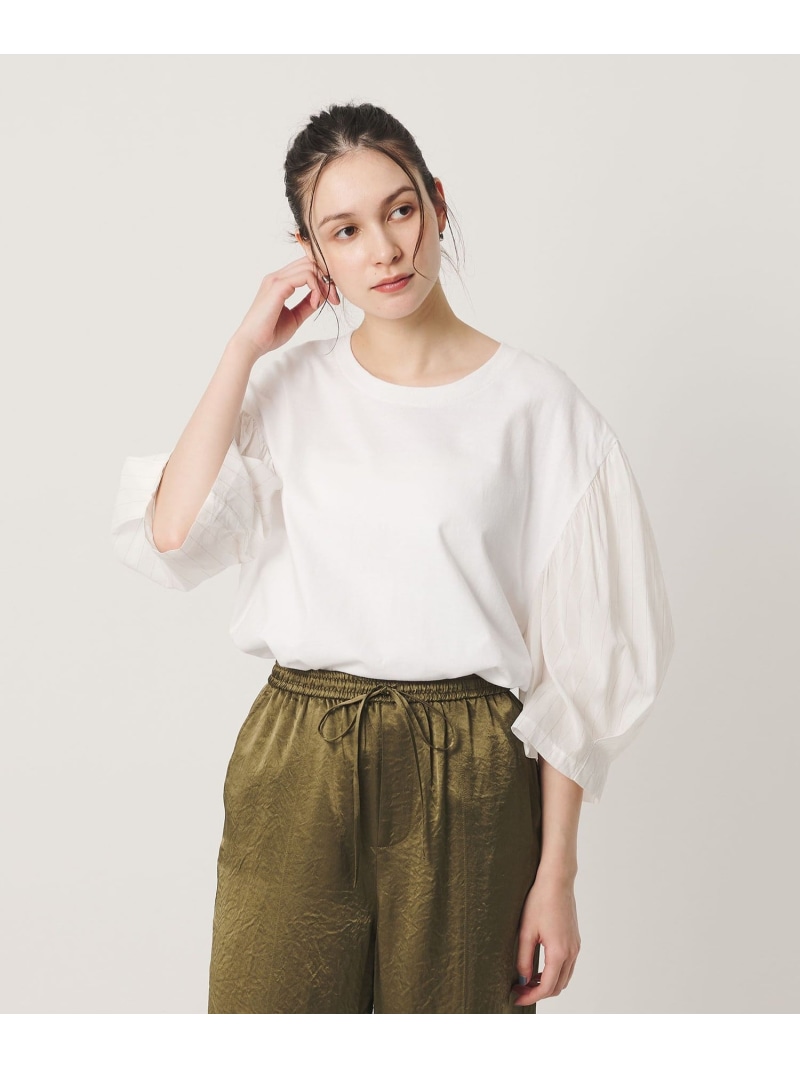 ＜dahlia＞リメイク パワーショルダー プルオーバー BEAUTY\u0026YOUTH UNITED ARROWS ビューティー＆ユース ユナイテッドアローズ トップス カットソー・Tシャツ ブラック ホワイト【送料無料】[ Fashion]