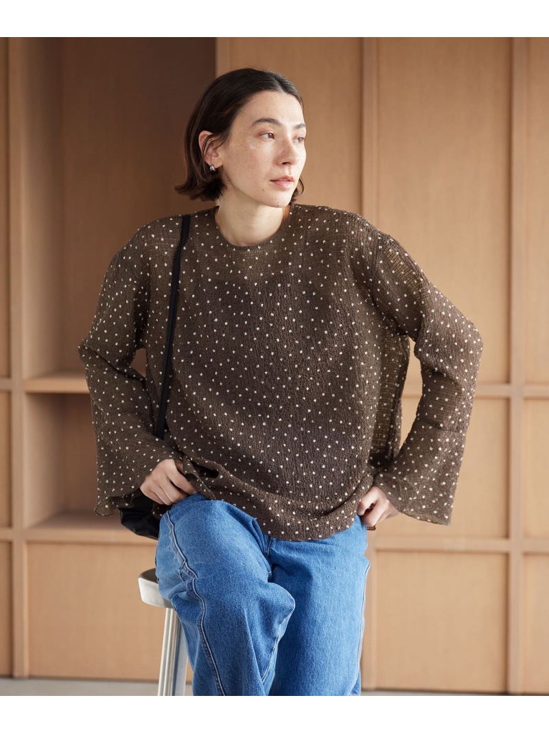 【SALE／19%OFF】ポリエステル ドット シアー ブラウス ウォッシャブル BEAUTY&YOUTH UNITED ARROWS ビューティー＆ユース　ユナイテッドアローズ トップス シャツ・ブラウス ブラック ブラウン ホワイト【RBA_E】【送料無料】[ Fashion]