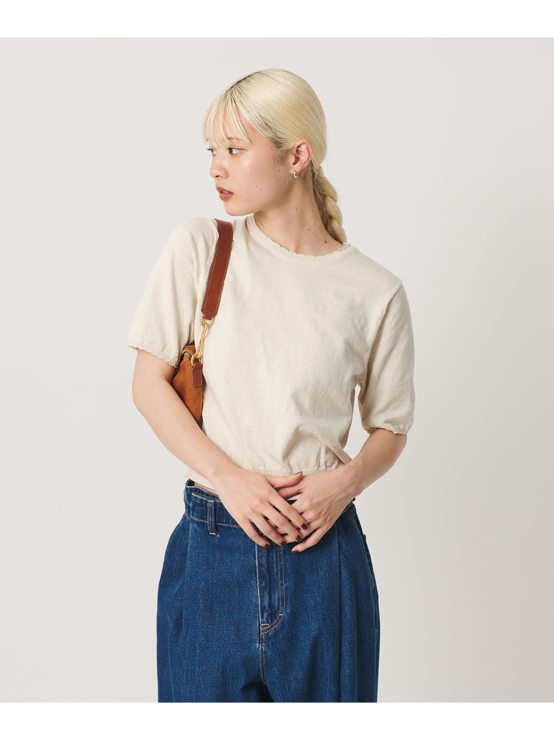 コットンスラブ スカラップ ニットプルオーバー ウォッシャブル BEAUTY&YOUTH UNITED ARROWS ビューティー＆ユース　ユナイテッドアローズ トップス ニット レッド ホワイト ブラック【送料無料】[ Fashion]｜BEAUTY＆YOUTH UNITED ARROWS
