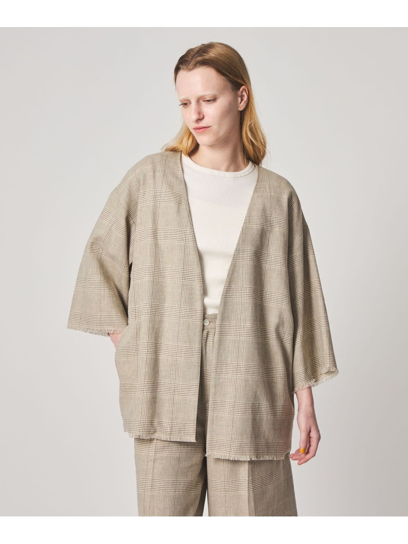 ＜Steven Alan＞チェック カシュクール シャツジャケット Steven Alan ビューティー＆ユース　ユナイテッドアローズ ジャケット・アウター テーラードジャケット・ブレザー ベージュ【送料無料】[ Fashion]