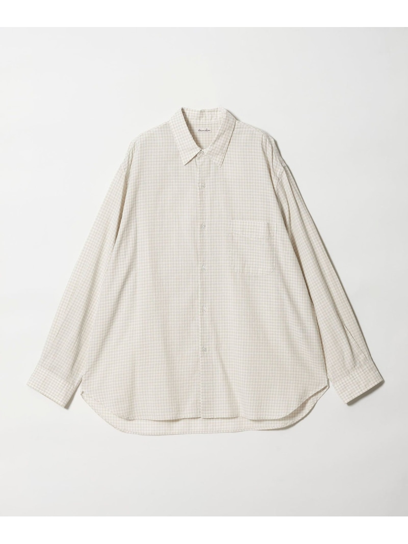＜Steven Alan＞ オーガニックコットン ドビー チェック レギュラーカラー シャツ LOOSE Steven Alan ビューティー＆ユース　ユナイテッドアローズ トップス シャツ・ブラウス ベージュ ホワイト ブラウン【送料無料】[ Fashion]