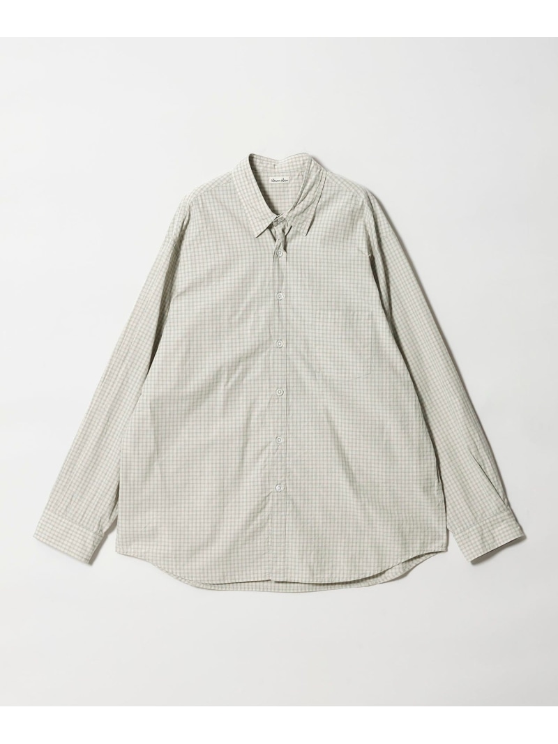 【SALE／25%OFF】＜Steven Alan＞ オーガニックコットン マイクロチェック リバースシーム シャツ LOOSE Steven Alan ビューティー＆ユース　ユナイテッドアローズ トップス シャツ・ブラウス グレー【RBA_E】【送料無料】[ Fashion]