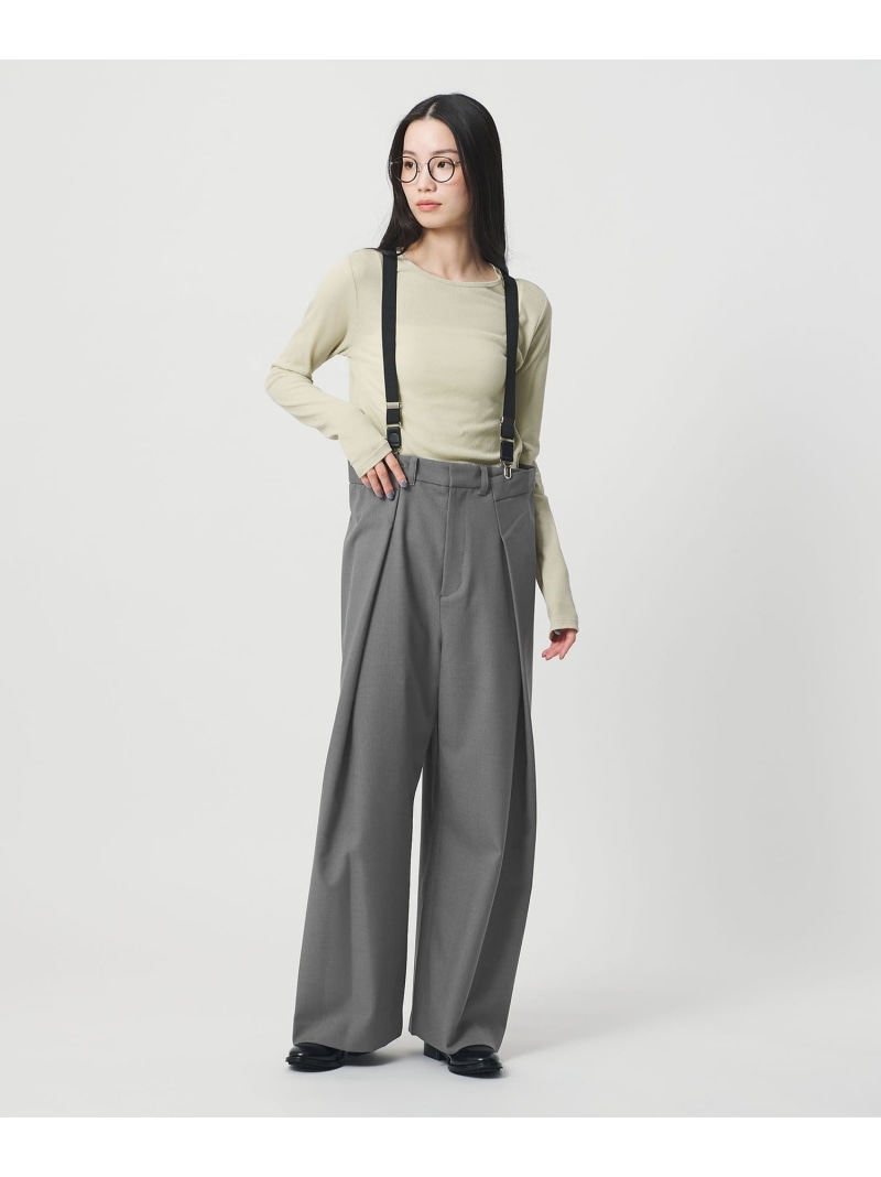 ＜provoke＞サスペンダー タックパンツ BEAUTY&YOUTH UNITED ARROWS ビューティー＆ユース　ユナイテッドアローズ パンツ その他のパンツ グレー【送料無料】[ Fashion]