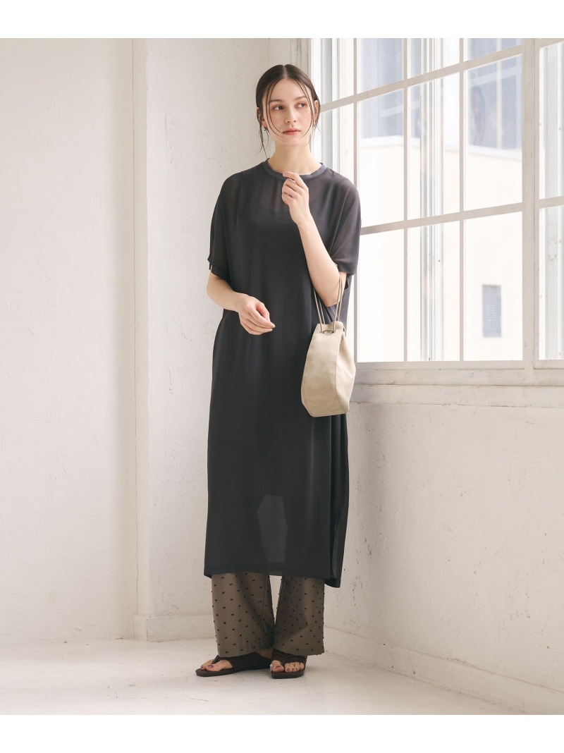 シフォンレイヤード ドルマンスリーブ ワンピース BEAUTY&YOUTH UNITED ARROWS ビューティー＆ユース　ユナイテッドアローズ ワンピース・ドレス ワンピース ブラック グレー ブラウン【送料無料】[ Fashion]