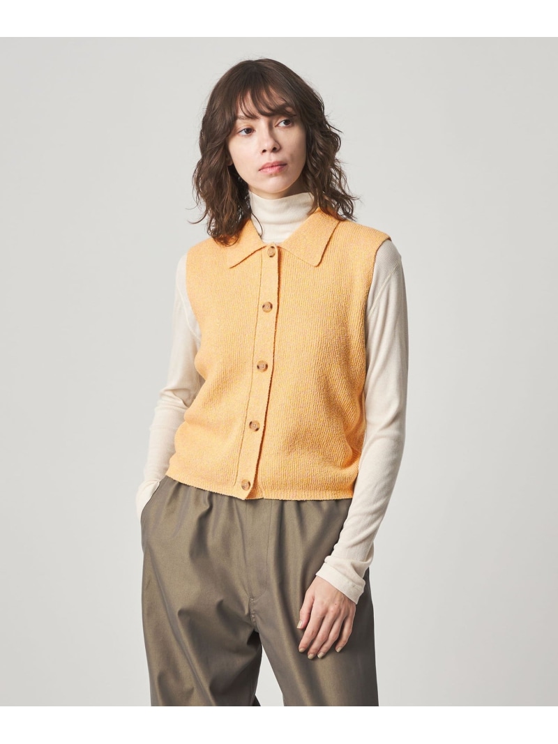 【SALE／15%OFF】＜Steven Alan＞ブークレヤーン ポロカラー ニット ベスト Steven Alan ビューティー＆ユース　ユナイテッドアローズ トップス ベスト・ジレ イエロー【RBA_E】【送料無料】[ Fashion]