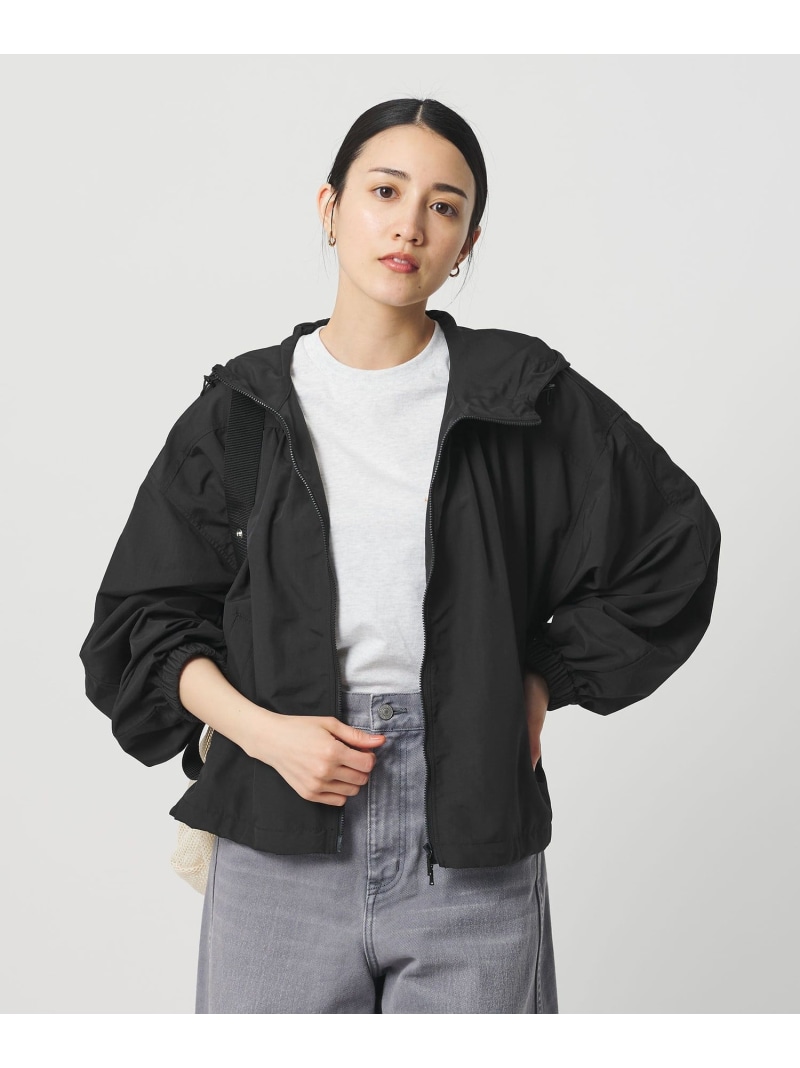【SALE／19%OFF】ナイロン ギャザーフードブルゾン ウォッシャブル BEAUTY&YOUTH UNITED ARROWS ビューティー＆ユース　ユナイテッドアローズ ジャケット・アウター ブルゾン・ジャンパー ホワイト ブラック【RBA_E】【送料無料】[ Fashion]