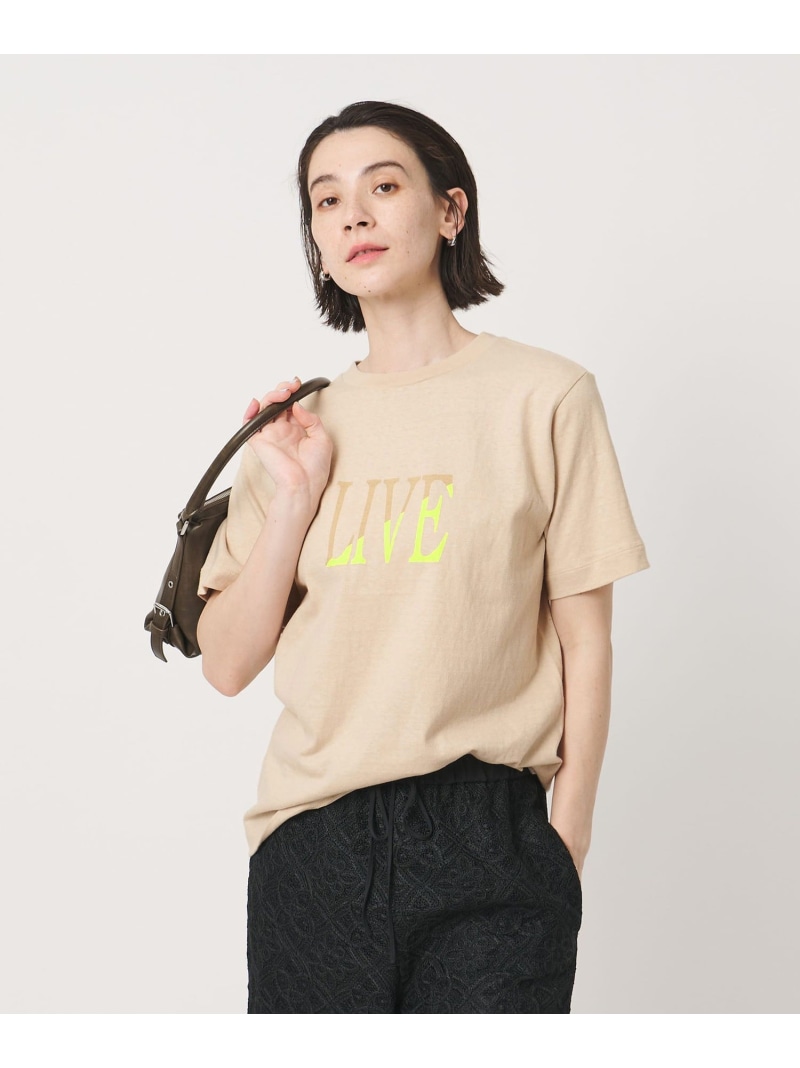 ＜Americana＞LIVE プリント Tシャツ BEAUTY\u0026YOUTH UNITED ARROWS ビューティー＆ユース ユナイテッドアローズ トップス カットソー・Tシャツ ホワイト ベージュ【送料無料】[ Fashion]