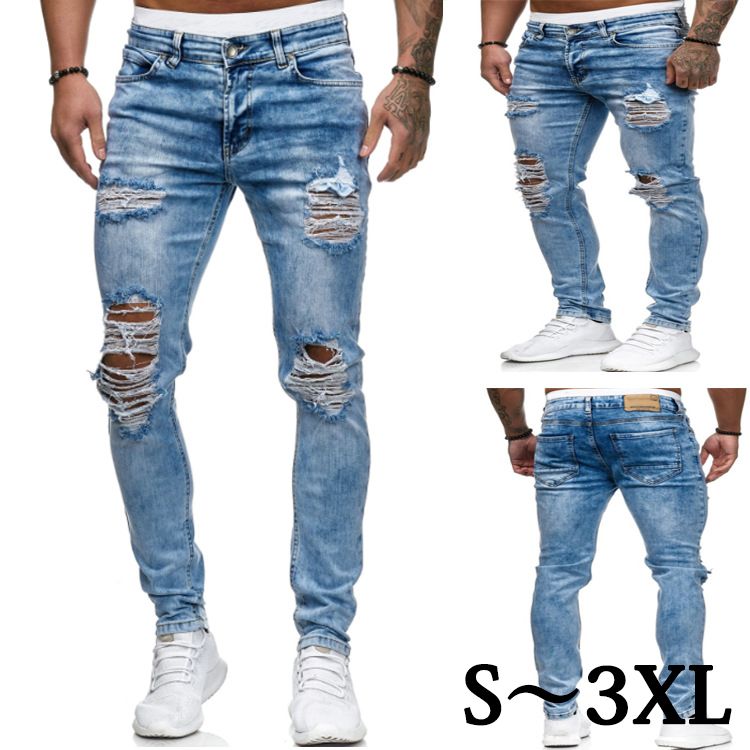 ダメージジーンズ メンズ 6サイズ クロップドパンツ ダメージ アンクルパンツ スキニー デニム スリム パンツ ストレッチ ストレッチデニム くるぶし アンクル クロップド タイト フィット ボトムス ファッション スウェット 代 30代 40代 50代 60代 最大41 Offクーポン