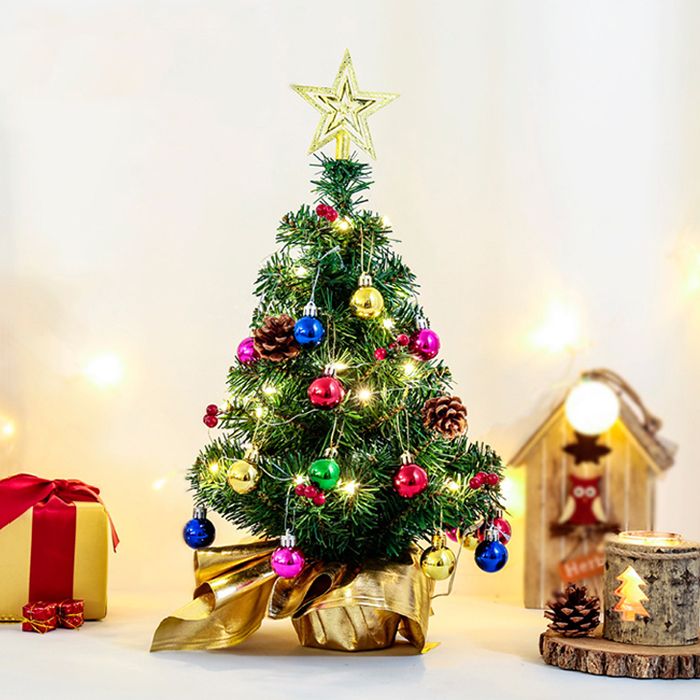 クリスマスシリーズ クリスマスツリー 45cm 60cm 卓上 ミニツリー クリスマス飾り LEDイルミネーション 28点セット オーナメント おしゃれ キラキラ 雰囲気満々 暖かい 簡単な組立品 飾り 部屋 商店 おもちゃ