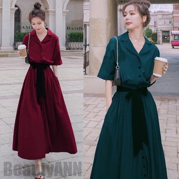 楽天市場】ワンピース ロングワンピ シャツワンピ 袖あり エレガント