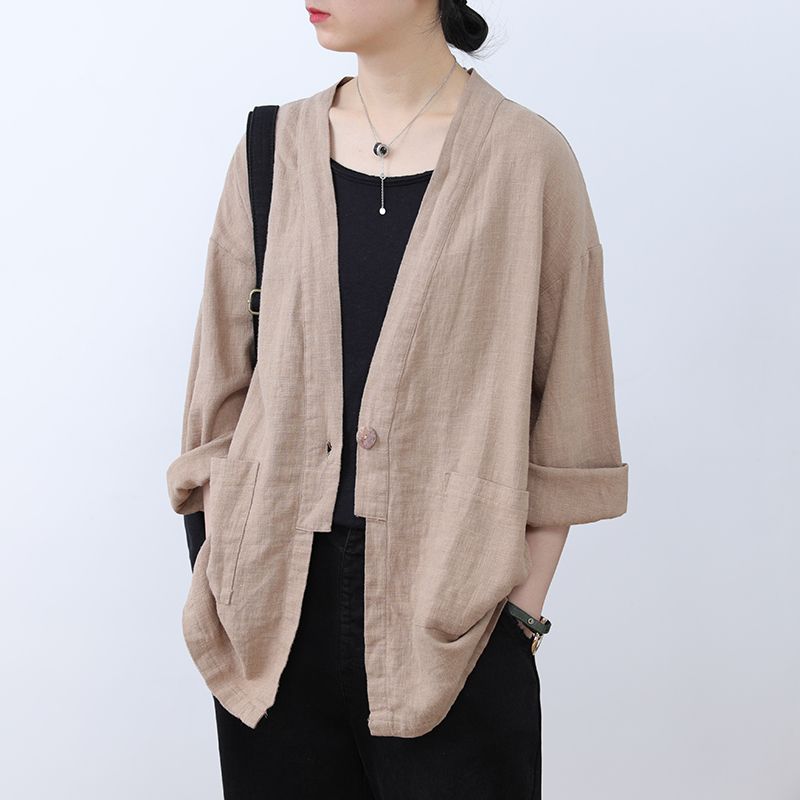 BEIGE 春夏ノーカラージャケット　ハンドウォッシャブル　サイズ2 trim_ofkss_itemf629ba64ced411e