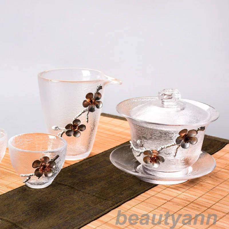 新品 中国美術4つ  湯呑 茶器  煎茶道具  草と木の灰集まります香りのカップ ichigonokisu_jxy1201-kyyds374