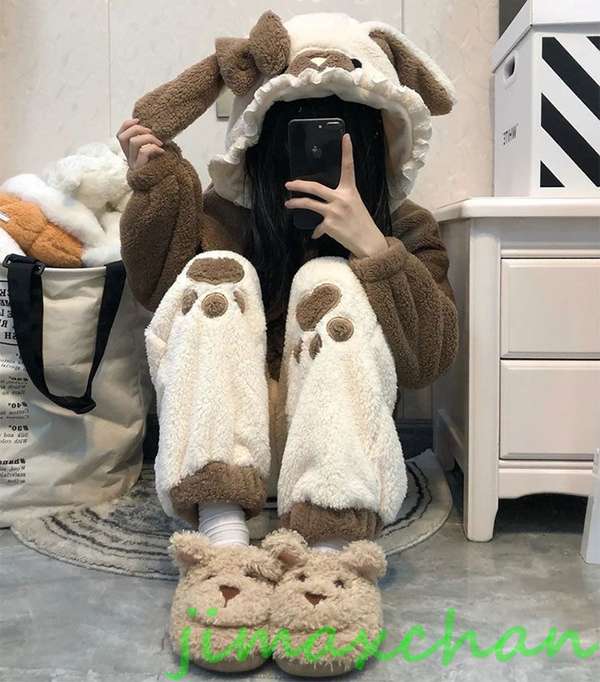 新生活 気楽暮らし　ルームウェア 着ぐるみ パジャマ レディース 大人用 いぬ 秋 動物 もこもこ ルームウェア 秋冬 上下セット 長袖 寝巻き クリスマス 安い｜BeautyANNShop