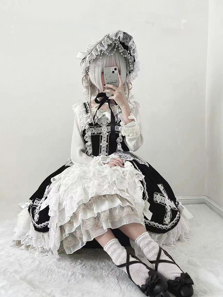 新生活 サマー　夏/Lolita系　堕天使/ワンピース　OP ノースリーブ　ドレス　/ロリータ 可愛い 姫様 長袖 ロリータ風ワンピ トップス 萌え レディース ゴスロリ 変装　トップス 吊りスカート