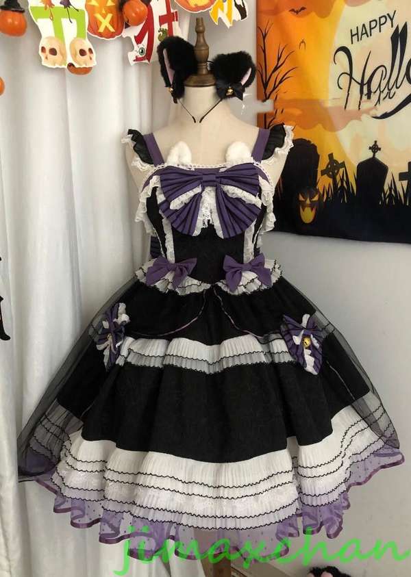 新生活 サマー /魔法猫ちゃん/Lolita系 /ワンピース jsk OP /ロリータ トップス 萌え ゴスロリ ロリータファッション｜BeautyANNShop