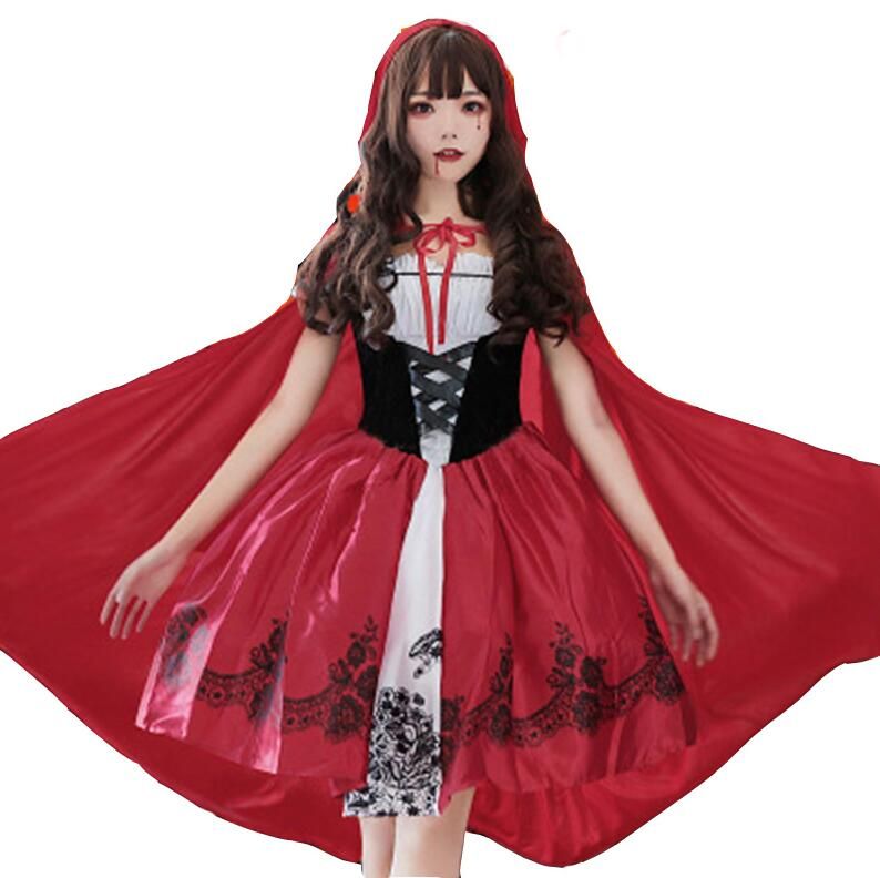 新生活 ハロウィン 魔女コスプレ衣装 ワンピース＋マント 赤ずきんキャラクターコスプレ 吸血鬼バンパイア ヴァンパイア巫女コスプレ衣装 お嬢様コスチューム ステージ衣装 仮装