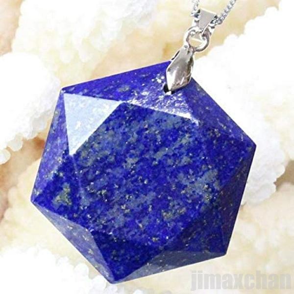 楽天市場】気楽 ラピスラズリ 六角形 宝石 ネックレス ペンダント