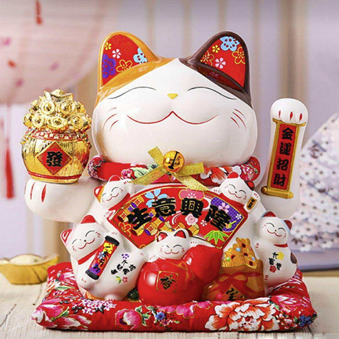 楽天市場】風水 玄関 招きねこ 招き猫 龍 置物 金運 財運 商売